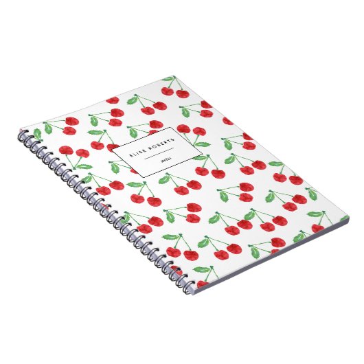 Carnet Cherry Pattern Personalized (Côté Droit)
