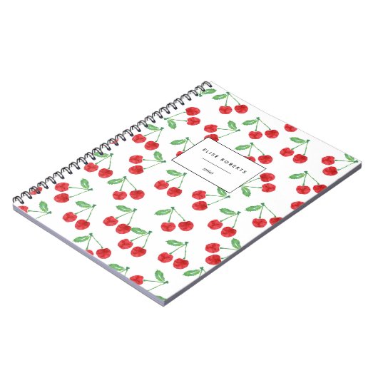 Carnet Cherry Pattern Personalized (Côté gauche)