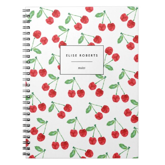 Carnet Cherry Pattern Personalized (Devant)