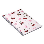 Carnet Cherry & Pink Bows Pattern - Coquette Aesthetic  (Côté Droit)