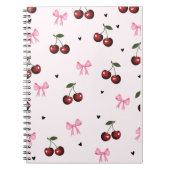 Carnet Cherry & Pink Bows Pattern - Coquette Aesthetic  (Devant)