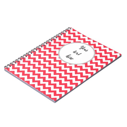 Carnet Cherry Red Chevron Zigzag (Côté gauche)