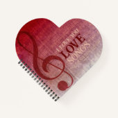 Carnet Cherry Red Clef Love Chansons Musique (Devant)