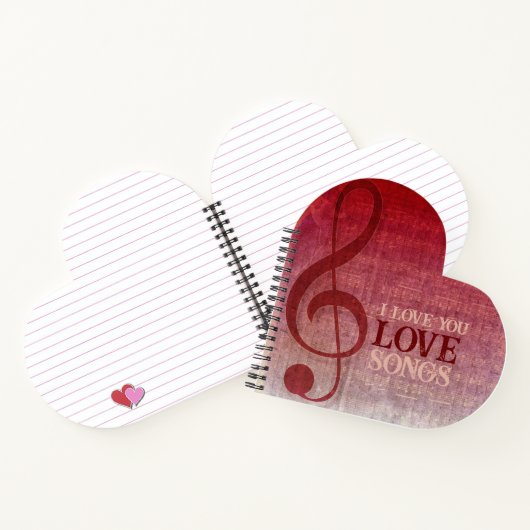 Carnet Cherry Red Clef Love Chansons Musique (Intérieur)