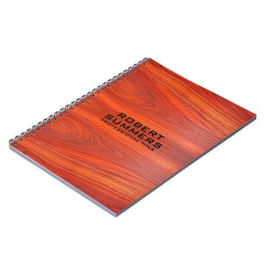 Carnet Cherry Wood Custom Typography (Côté gauche)