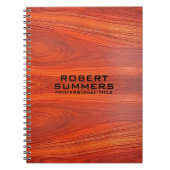 Carnet Cherry Wood Custom Typography (Devant)