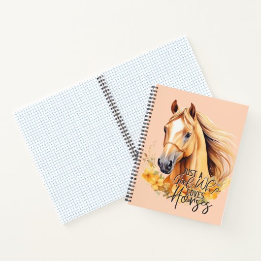 Carnet Cheval à l'aquarelle mignonne (Intérieur)