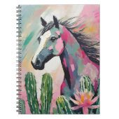 Carnet Cheval Abstrait moderne et succulents (Devant)