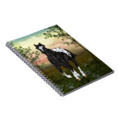 Carnet Cheval Appaloosa Noir en Course (Côté Droit)