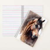 Carnet Cheval Bai Foncé Aquarelle (À l'intérieur)