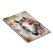 Carnet Cheval blanc dans les fleurs. (Côté Droit)