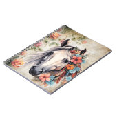 Carnet Cheval blanc dans les fleurs. (Côté gauche)