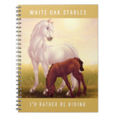 Carnet Cheval Blanc et Poulin Personnalisables (Devant)