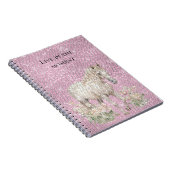 Carnet Cheval Blanc Rose Fleur Éclat (Côté Droit)