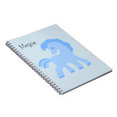 Carnet Cheval Bleu de Dessin Animé Mignon (Côté Droit)