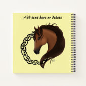 Carnet Cheval Brown celtique Jaune (Dos)