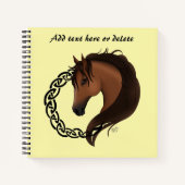 Carnet Cheval Brown celtique Jaune (Devant)