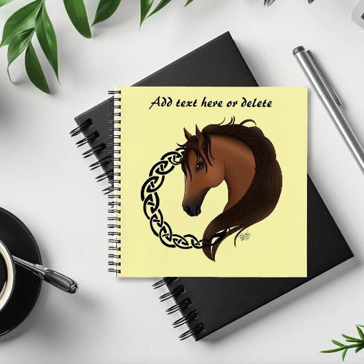 Carnet Cheval Brown celtique Jaune