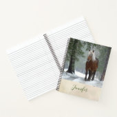 Carnet Cheval Brown dans une forêt d'hiver avec chute de  (Intérieur)