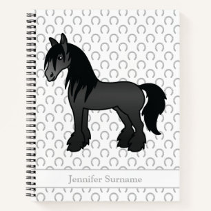 Carnet Cheval Clydesdale Black Gypsy Vanner & Texte