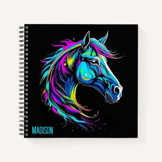 Carnet Cheval Coloré Clair (Devant)