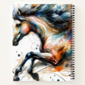 Carnet Cheval courant à l'aquarelle abstraite (Dos)