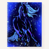 Carnet Cheval Courant En Bleu Lune Nuit (Devant)