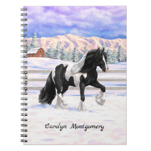Carnet Cheval d'attelage de la bandelette tzigane noire d