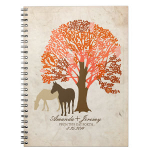 Carnet Cheval d'automne orange et Brown