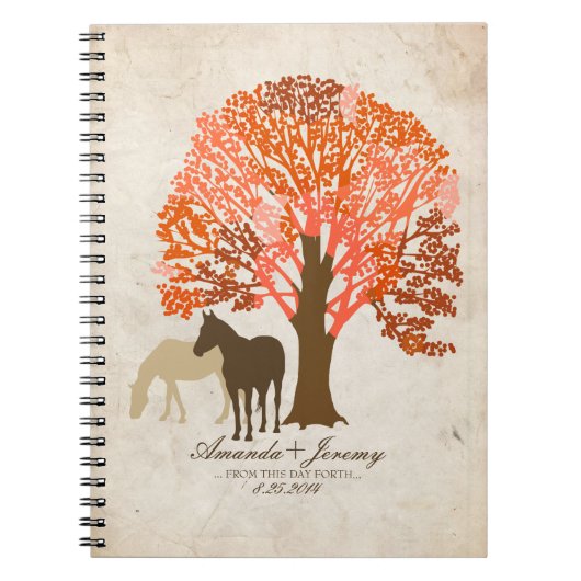 Carnet Cheval d'automne orange et Brown (Devant)
