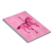 Carnet Cheval de carrousel - Fuchsia rose (Côté Droit)