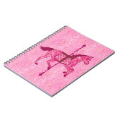 Carnet Cheval de carrousel - Fuchsia rose (Côté gauche)