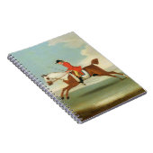 Carnet Cheval de course galopant et jockey monté en rouge (Côté Droit)