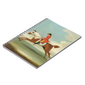 Carnet Cheval de course galopant et jockey monté en rouge (Côté gauche)