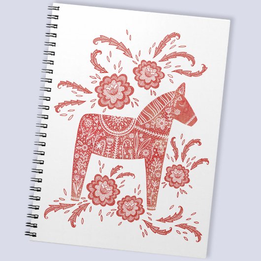 Carnet Cheval de Dala suédois Rouge et blanc