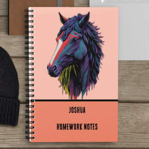 Carnet Cheval de Graffiti Coloré pour Amateur d'Équitatio
