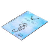 Carnet Cheval de mer, baleine et coquillage sur l'aquarel (Côté gauche)