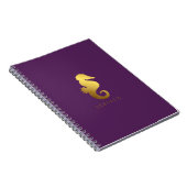 Carnet Cheval de mer de violet et de faux Gold Foil Perso (Côté Droit)