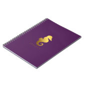 Carnet Cheval de mer de violet et de faux Gold Foil Perso (Côté gauche)