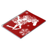 Carnet Cheval de Noël des flocons rouges et blancs (Côté gauche)
