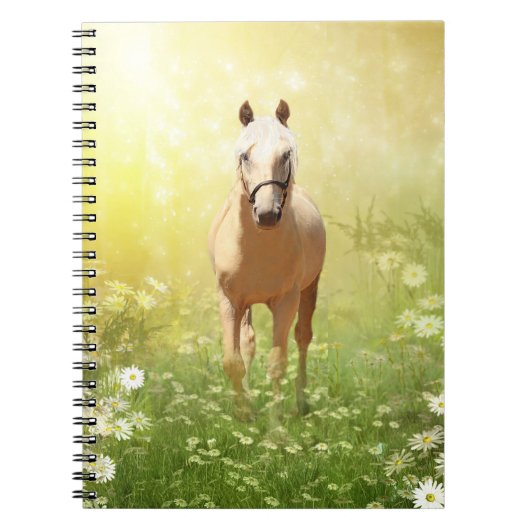 Carnet Cheval de palomino éclairé (Devant)