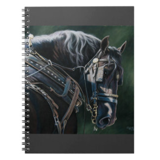 Carnet Cheval de percheron noir prêt et prêt