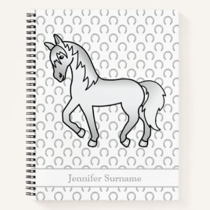 Carnet Cheval de Trot en Carton gris et texte personnalis
