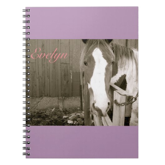 Carnet Cheval doux Notbook de fille (Devant)