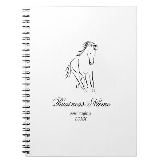Carnet Cheval en couleur noire (Devant)