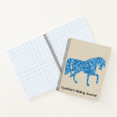 Carnet Cheval en mosaïque bleue (Intérieur)