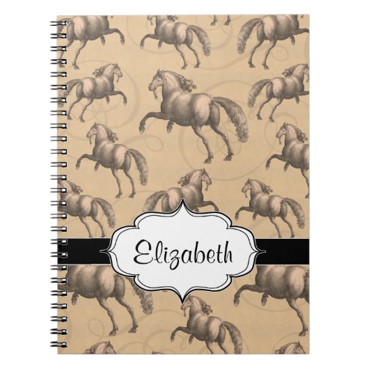 Carnet Cheval espagnol galopant élégant (Devant)