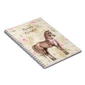 Carnet Cheval floral à la crème rose (Côté Droit)