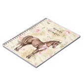 Carnet Cheval floral à la crème rose (Côté gauche)
