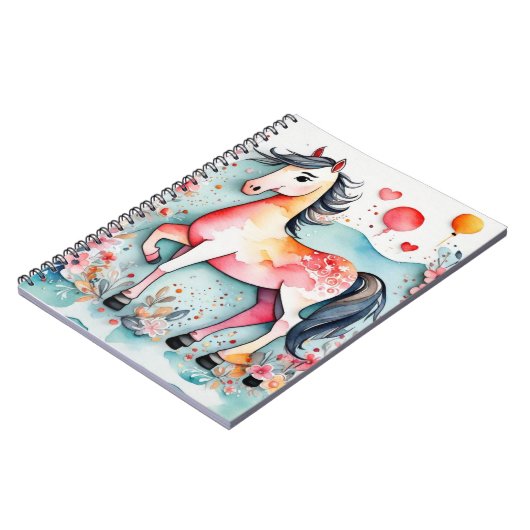 Carnet Cheval floral mignon (Côté gauche)